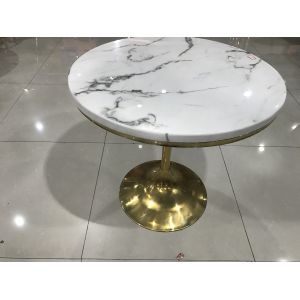 Quality 60kgs Gold White Contemporary Wrought Iron Marble Coffee Table wholesale
