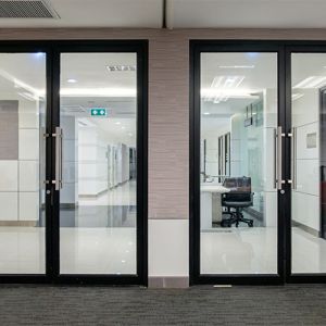 China Powder Coating Black Aluminium Sliding Doors Residential on sale