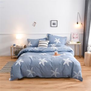 White 4 Piece 100% Cotton Quilt Bedding Set Customized Color Comforter Bed Sheet