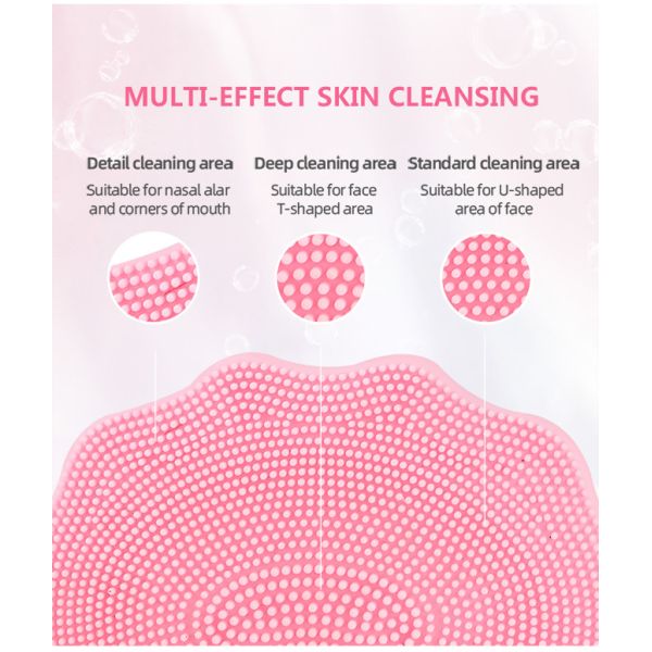 290mA 5 Gears Food Grade Supersonic Silicone Facial Cleansing Brush