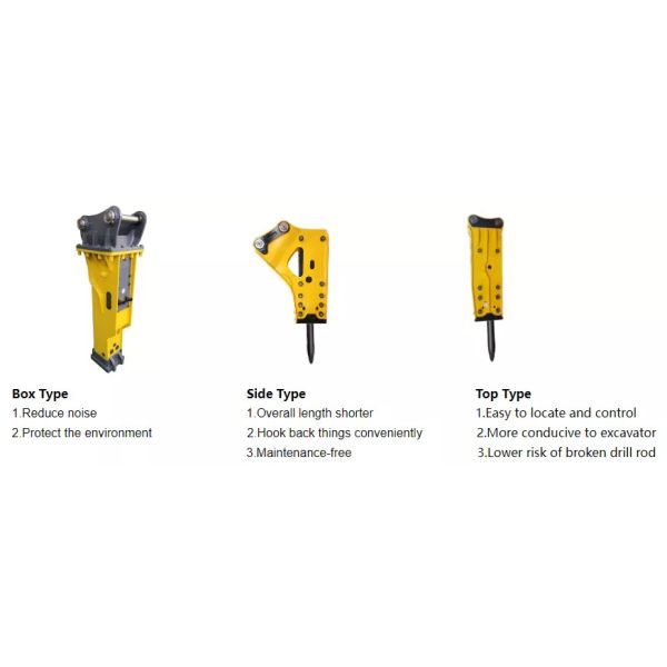Q355B/NM400/HARDOX450 6T CAT306 Excavator Side Type Hydraulic Breaker Hammer OEM Diameter Vibro Rock Breaker Attachment