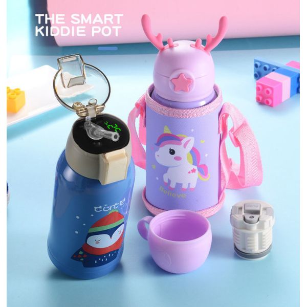 OEM/ODM Acceptable 500ml 16oz Kids Water Bottle With Straw Thermos BPA Free Vacuum Insulated Leak-Proof Perfect For Girls Boys Sports