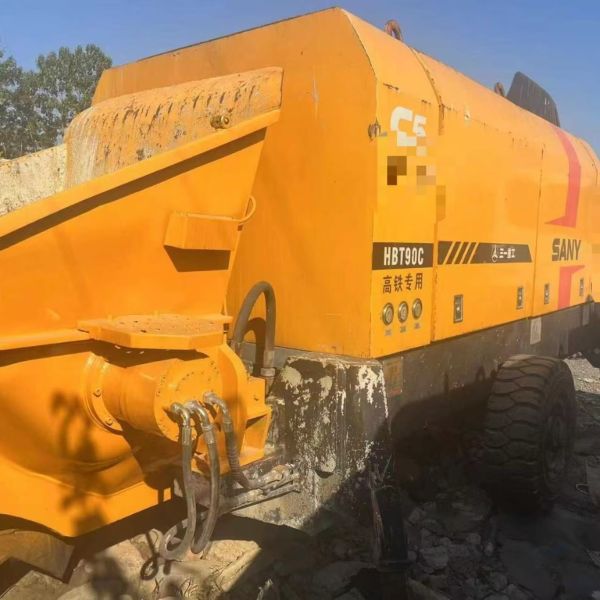 Used 2019 Trailer Mounted Concrete Pump Sany 9022 Stationary Trailer Concrete Pump