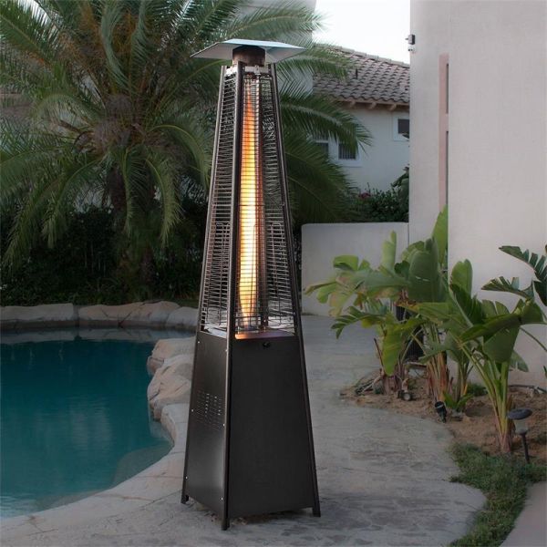 Style Glass Tube Outdoor Gas Heater with Stainless Steel Construction and Propane Fuel