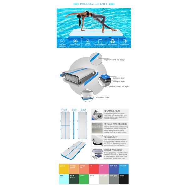 PVC Indoor Sport Equipment Gymnastics Gym Mat Customized Inflatable Gym Air Track