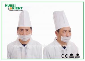 Quality Long White Paper Disposable Head Cap Bouffant Shaped with Adjustable Size wholesale