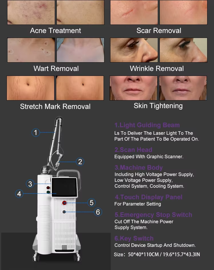 1060nm Fractional CO2 laser Machine Portable CO2 Laser Skin Resurfacing Machine 4000w