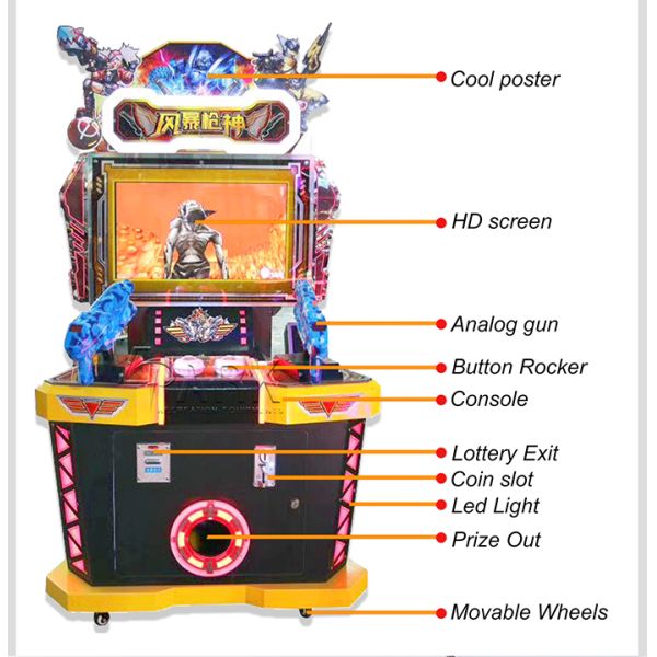 Storm Gun Coin Operated Game Machine For 1-2 Players Multidimensional Sound