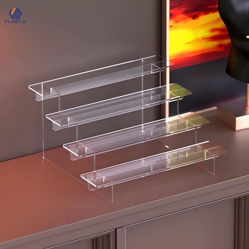 OEM ODM Acrylic Riser Display Stand Solution Clear Display Shelves For Your Business