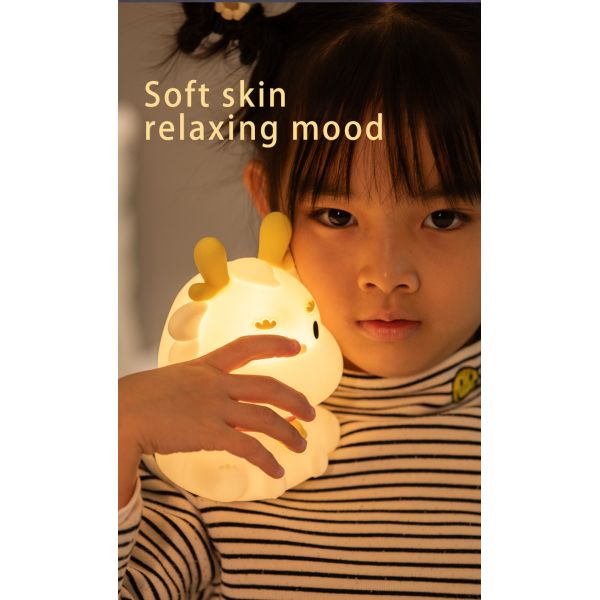 LED USB Rechargeable Dimming Dragon Touch Cartoon Cute Bedroom Decor Silicone Baby Loong Table Lamp Night Light