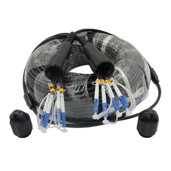 Offer Sample Patch Cord Armored Tactical Fiber Optic Cables 3.0mm LSZH Black Jacket Armor Optic lc to lc patch cord cables ftta