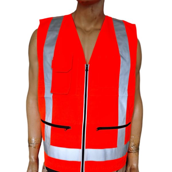 High Visibility Reflective Safety Vest Orange Customizable