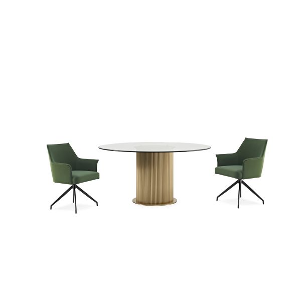 Modern Round Clear Tempered Glass Table Top Glass Dining Table Set For Living Room And Restaurant