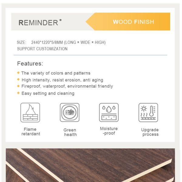 Carbon Crystal Bamboo Charcoal Wood Veneer Wood Grain Wall Panels Mould Proof