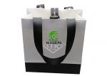 150 * 160 * 80mm Recycled Coated Paper Bags , Black / White Retail Bags With
