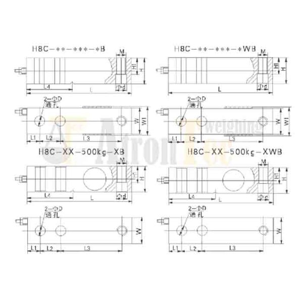 1T Load Cell Module Nickel Plated IP67 Shear Beam Load Cell