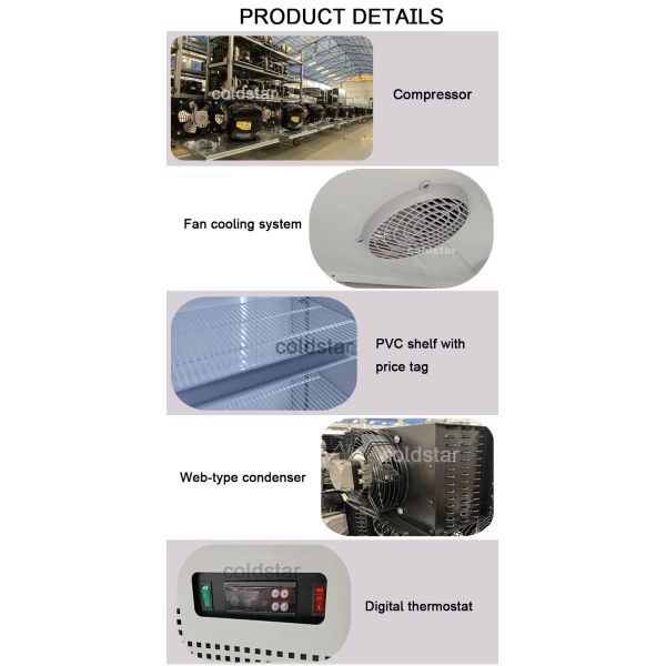 Supermarket Glass Door Upright Display Freezer And Refrigerator With CE