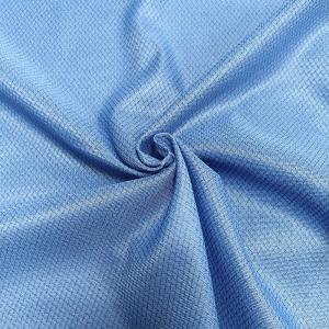 Quality 75-80gsm 6mm Diamond Blue Knitted ESD Antistatic Fabric For Cleanroom Coat wholesale