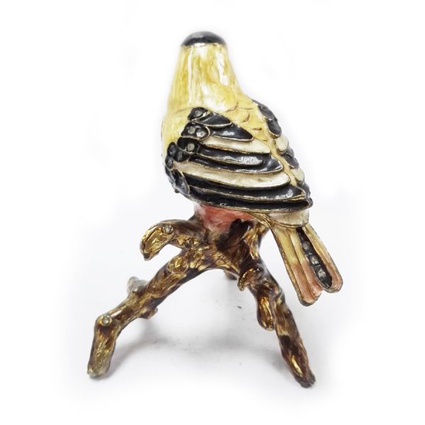 hot sell bird jewelry box metal pewter bird jewelry box bird metal trinket box