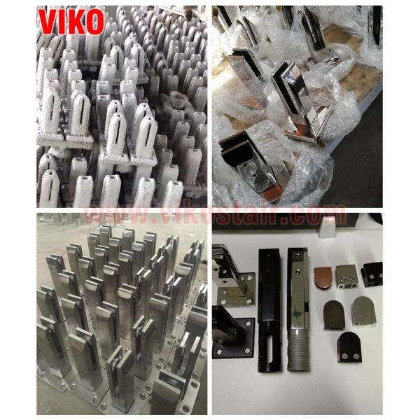 Glass Spigot VK59 Swimming Pool Fence Design Tempered Glass 304 Stainless steel Satin Black Glass Spigot Square