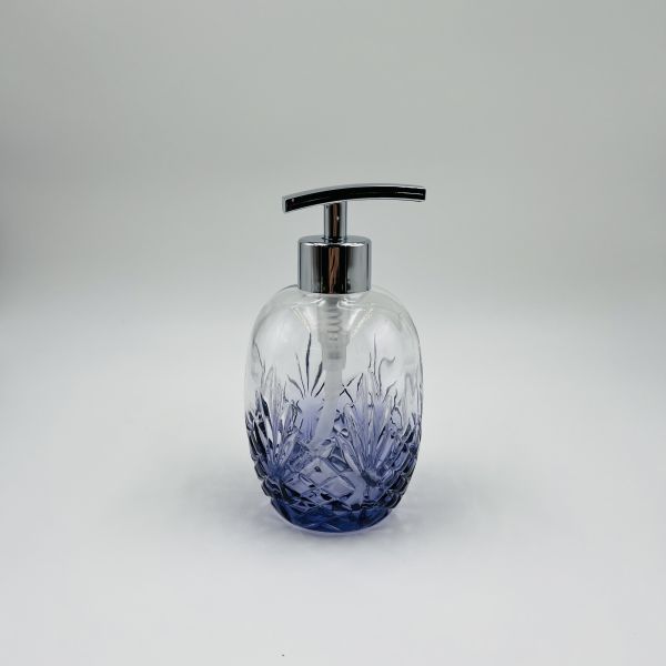 Ombre Orange Luxury Glass Bath Accessories Round Shape With Leaf Pattern Hand Soap Bottle Toothbrush Cup Soap Dish Holder