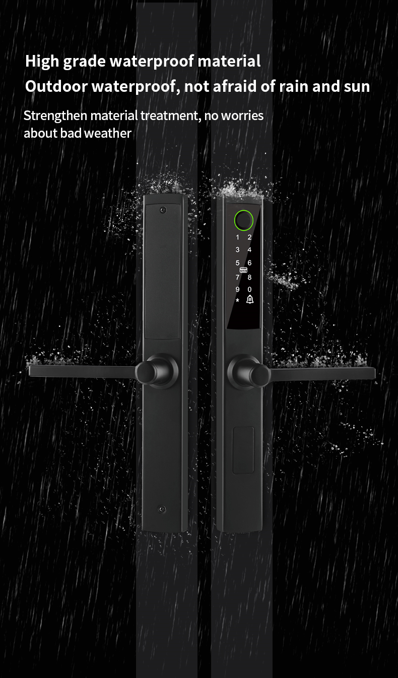 Glomarket Broken Bridge Aluminum Smart Lock High-end Intelligence Zinc Alloy Tuya Wifi Fingerprint Waterproof Door Lock