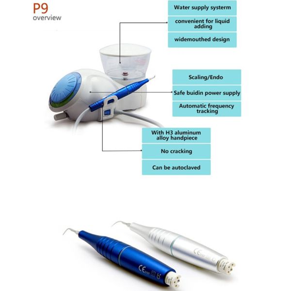 Luxury P9 P10 Auto Ultrasonic Dental Scaler Machine Water Supply For EMS