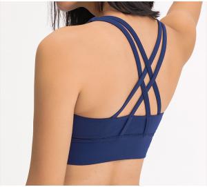 Quality Beauty Cross Back High Tension Push Up Solid Yoga Wear Sexy Yoga Clothing Sport Bra Top Fitness wholesale