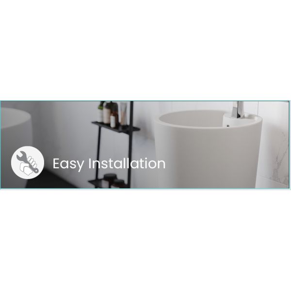 1.75'' Drain Glossy White Ceramic Pedestal Bathroom Sinks With Chrome Finish Overflow
