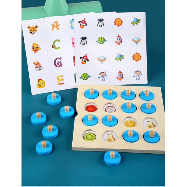 Montessori 3D Unisex Memory Match Puzzle Game Chess Toy