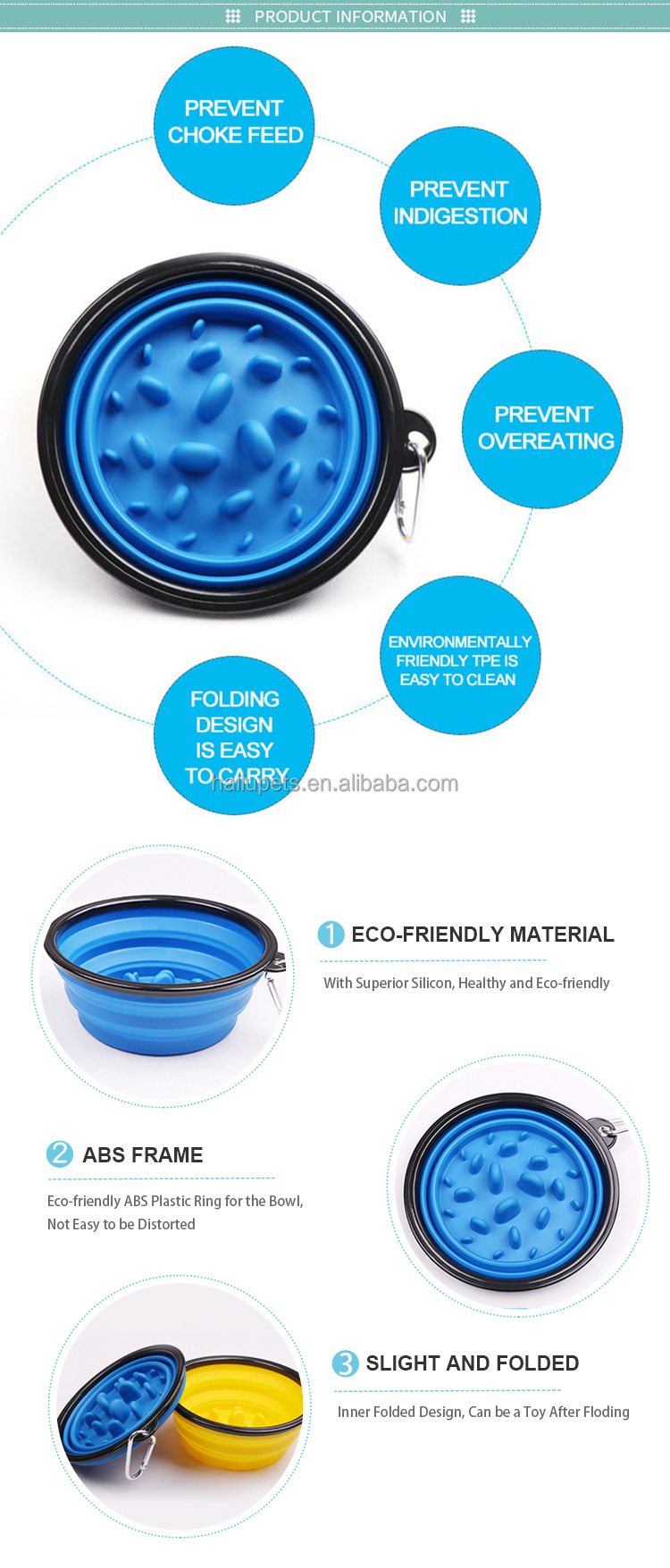 Pets Slow Feeder Dog Bowl Outdoor Multi Colors Dog Slow Feeder Bowl