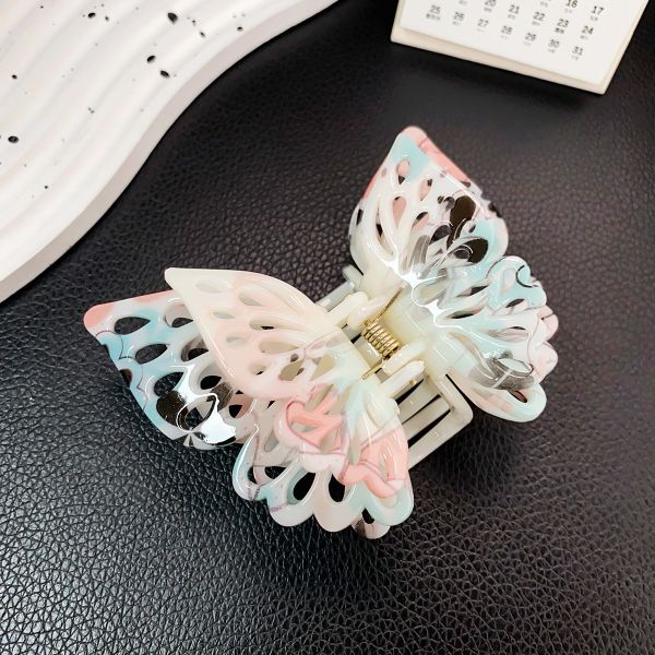 Double hollowed plastic butterfly claw clip