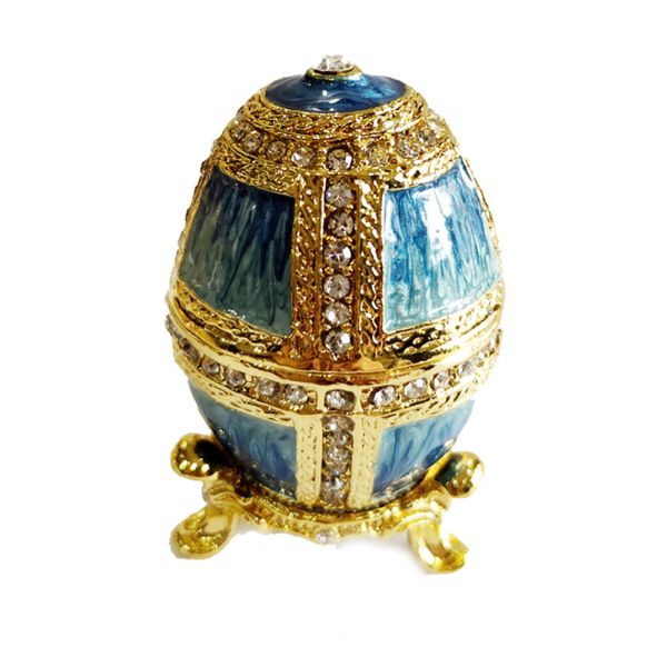 Hollow Faberge Egg Jewelry Easter Egg Trinket Box Crafts Russian Easter Metal Rhinestones Faberge Egg Jewelry Box