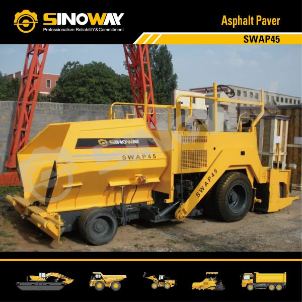 Road Building Construction Equipments 4.5 m width Mechanical Transmission Mobile Asphalt Paver