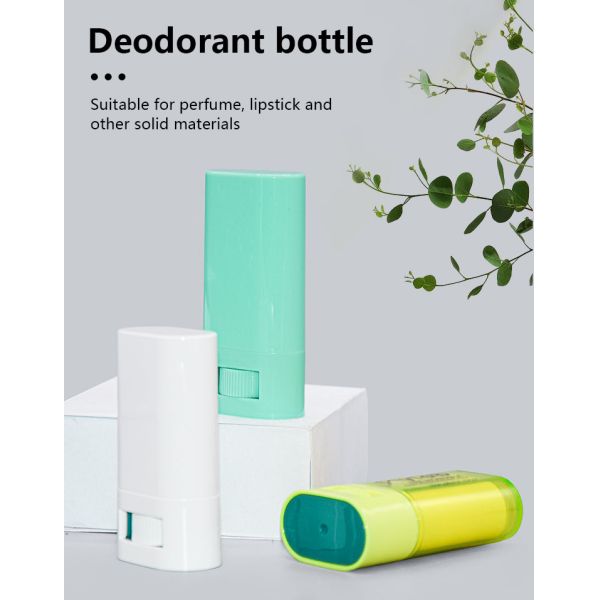 15g 20g BPA Free PP Plastic Oval Twist Up Deodorant Sticks Custom Color