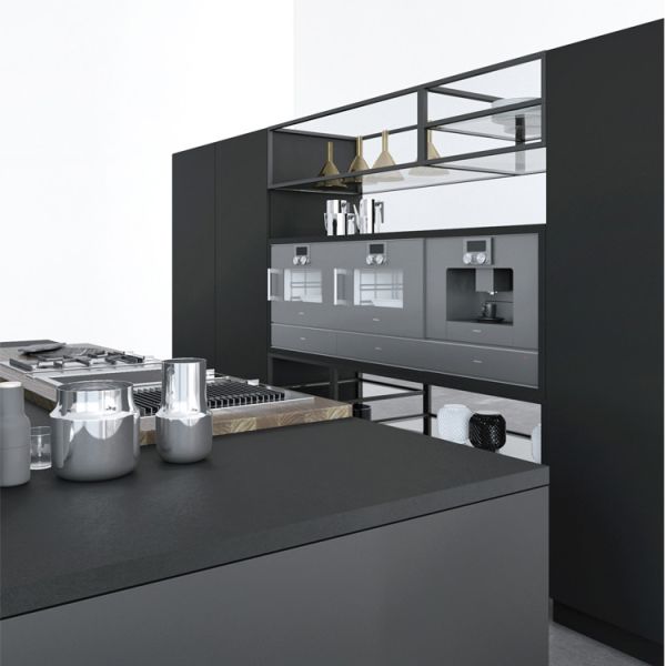 Black Matte Laminate Sheet Kitchen Cabinets Furniture Modular Kitchen Cabinets