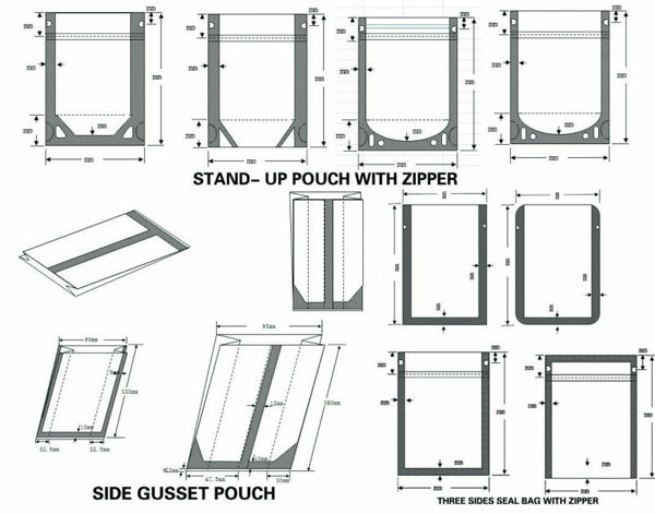 PET AL Resealable Clear Custom Mylar Bag Food Packing Zipper Stand Up Pouch