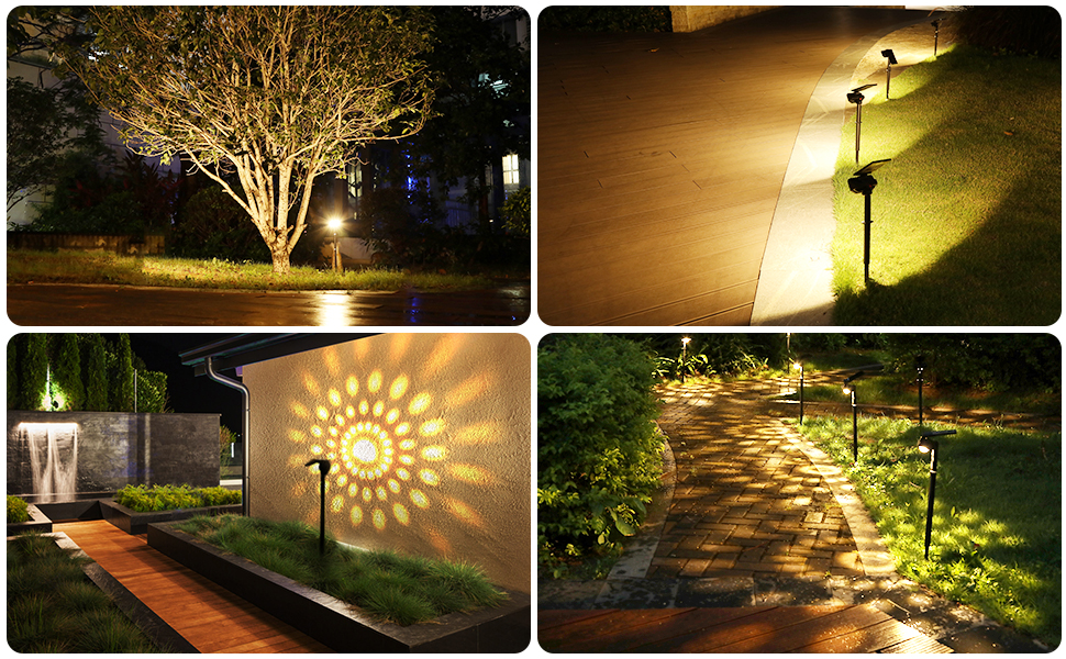 Warm White Solar Path Light Decorative Solar Powered Path Lights 5V