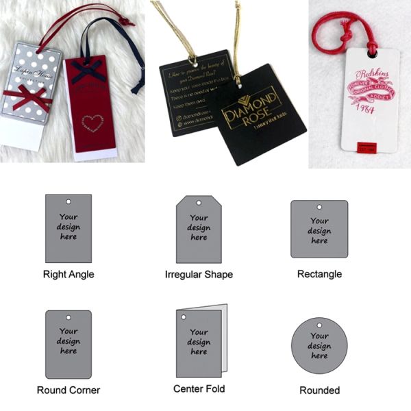 Custom UV Varnishing Label Sticker Printing For Clothing Paper Hang Tag