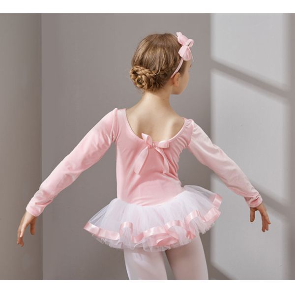 Children dance costumes girls velvet long-sleeved autumn uniforms children's ballet dance dress