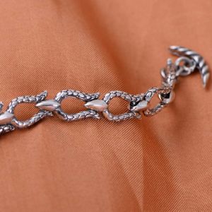 Handmade Sterling Silver Chain Link Phoenixes Synthetic Garnet Charm Women