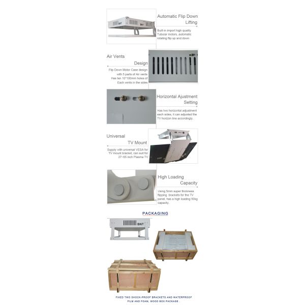 BNT Remote Control Motorized Flip Down TV Ceiling Mount