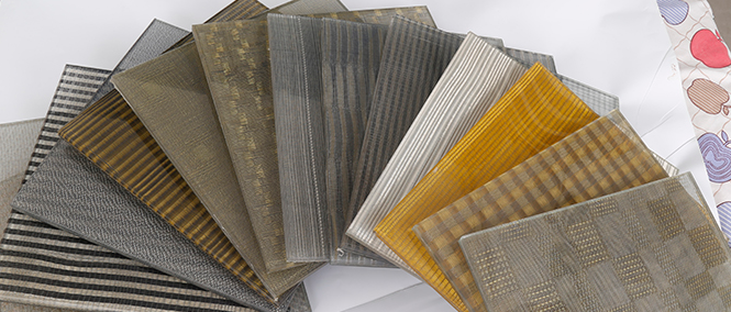 Embedded Woven Laminated Glass Wire Mesh Wire Diameter 0.15 mm 28 Mesh