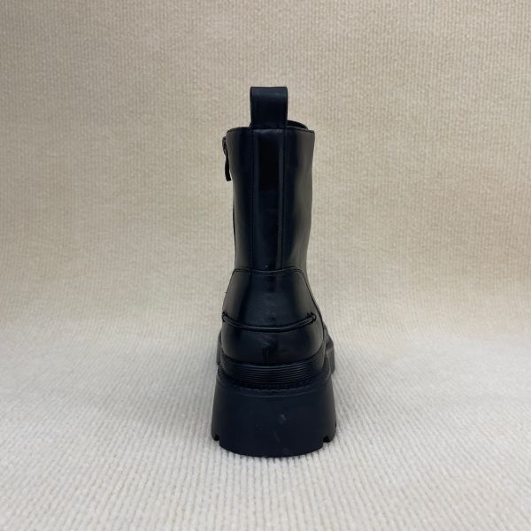 Fashion Ladies Short Boots Microfiber Black Leather Boots For Women