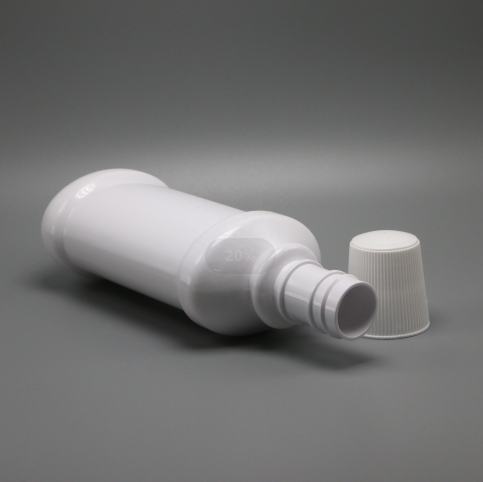 Long Neck PET Plastic Mouthwash Bottle 250mL for Empty White Mouth Wash Packing