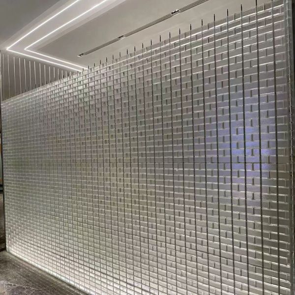 Crystal Blocks Mosaic Tile Decoration Partition Wall Solid Glass Brick Curtain Wall