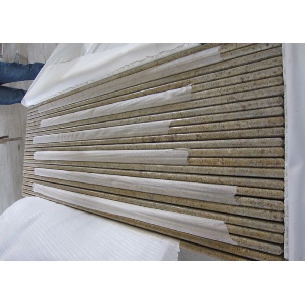 Modern Kashmir Gold Granite Countertop , Two Sinks Hotel Granite Bathroom Worktops