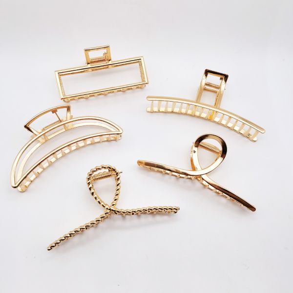 Alloy Big Large Metal Claw Hair Clips Gold Silver Gun Black 11.5cm