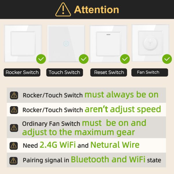 SMATRUL Tuya WiFi Smart Fan Speed Regulation DIY Mini Switch Module Remote Control Timer on Off 220V for Alexa Google Home