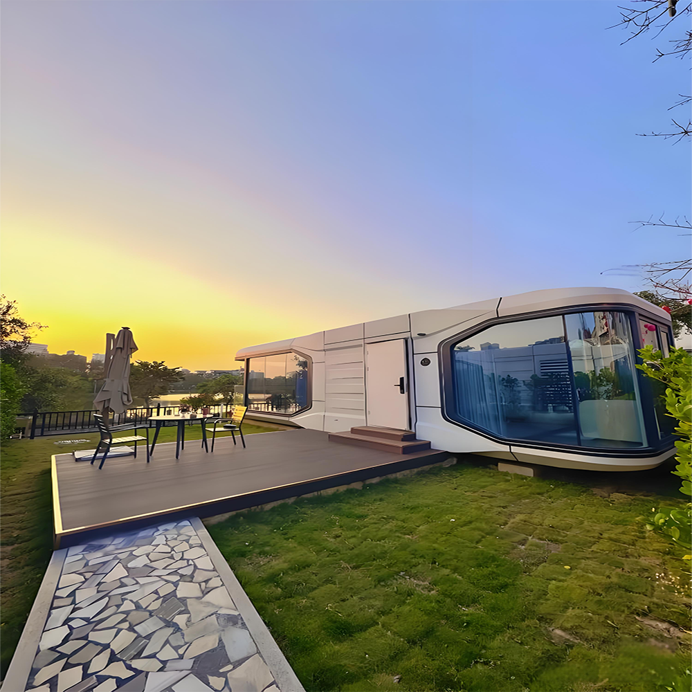 Modern Luxury Mobile Space Capsule House Green Steel House